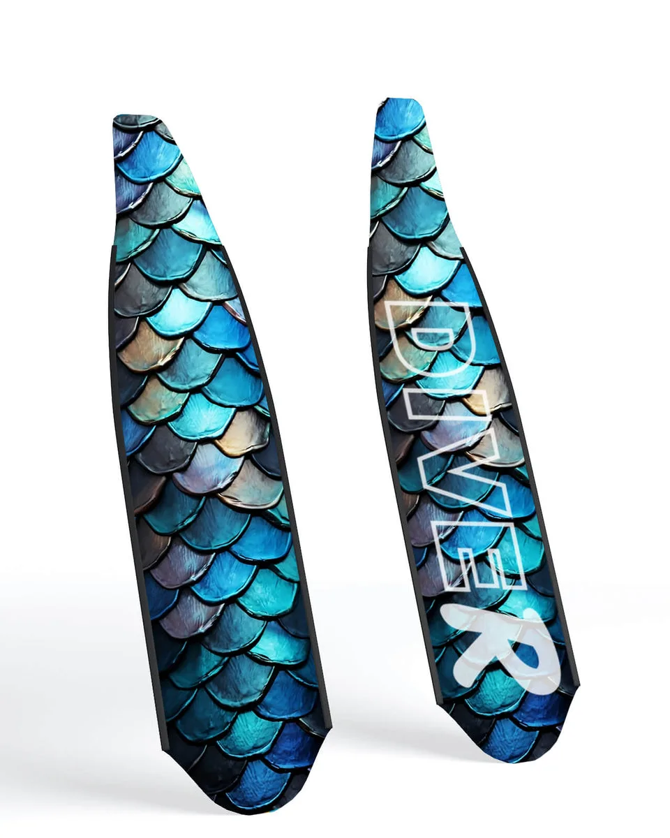 DiveR Fins Blue Scale Composite
