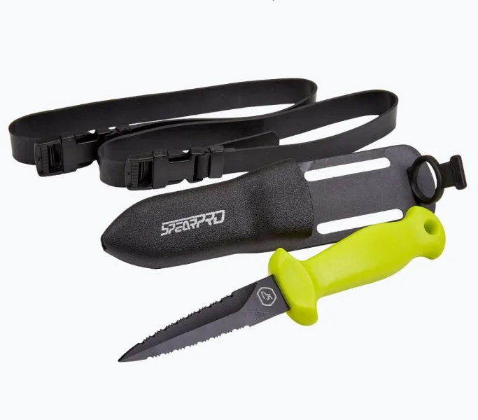 SpearPro Double Serrated Pike Knife — Teflon Coated
