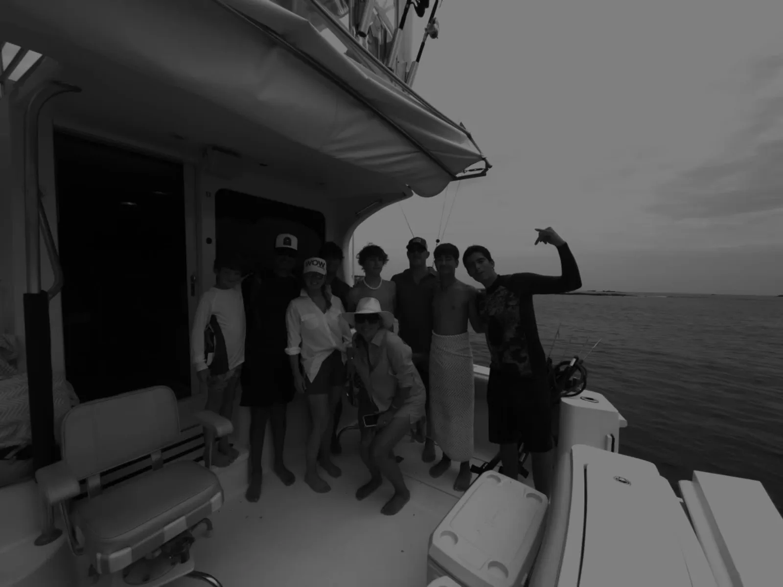 A private group aboard an offshore boat during a Mag Bay bluewater expedition
